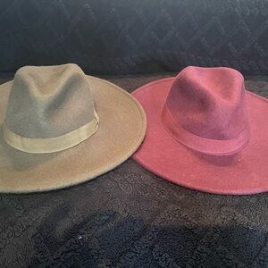 Lucky Brand Men's Fedora Hat Duo - Olive and Burgundy